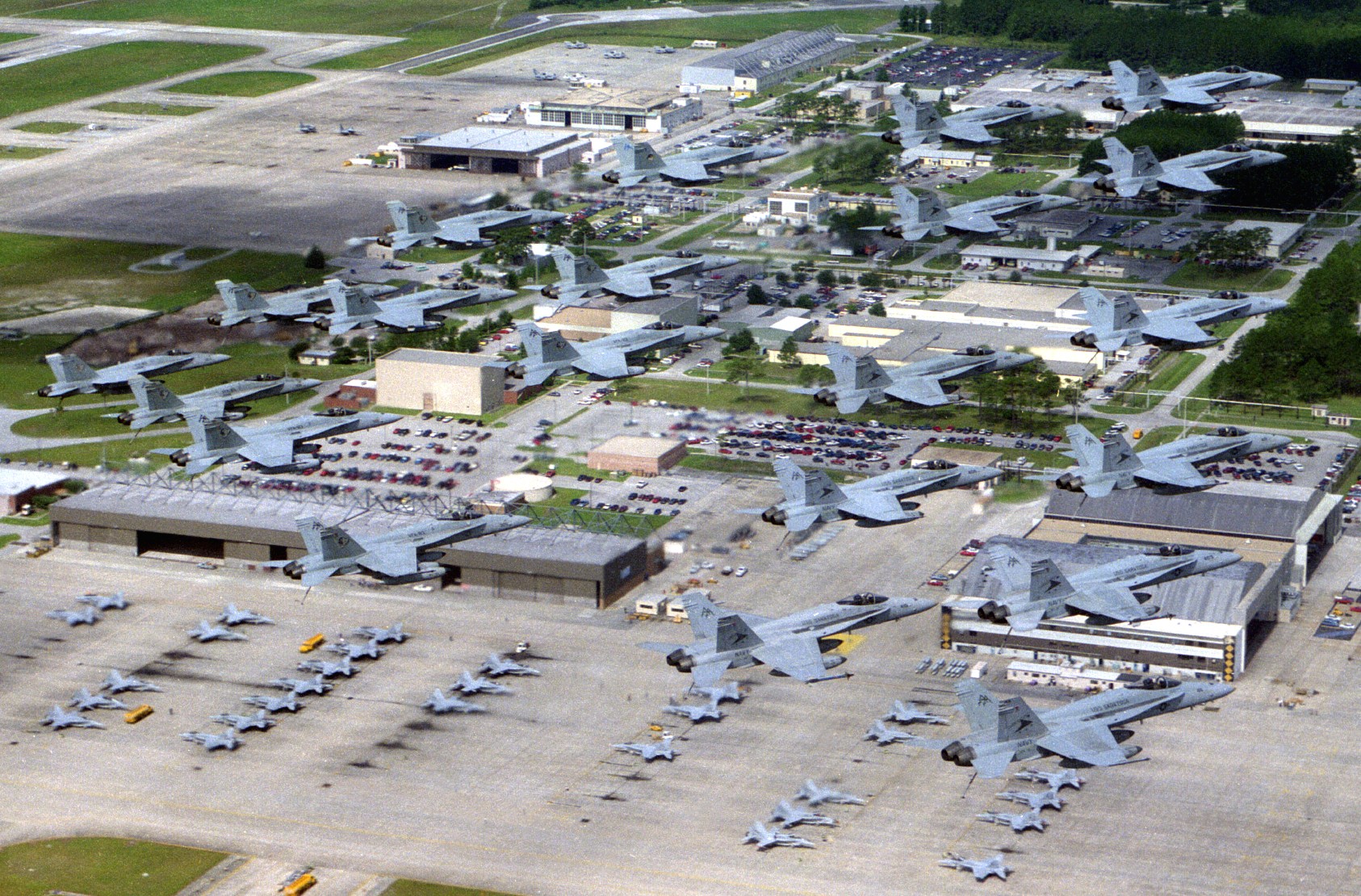 The Geer Services Team Installs Large Photo of F18s Over Cecil Field