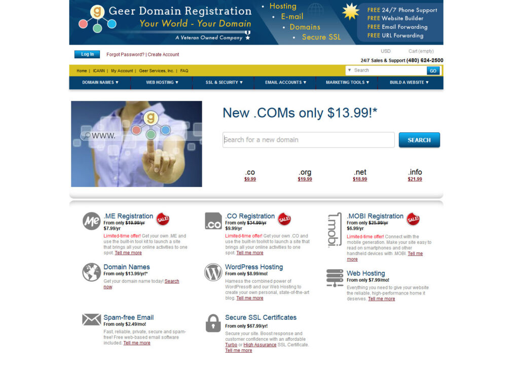 geer domains website
